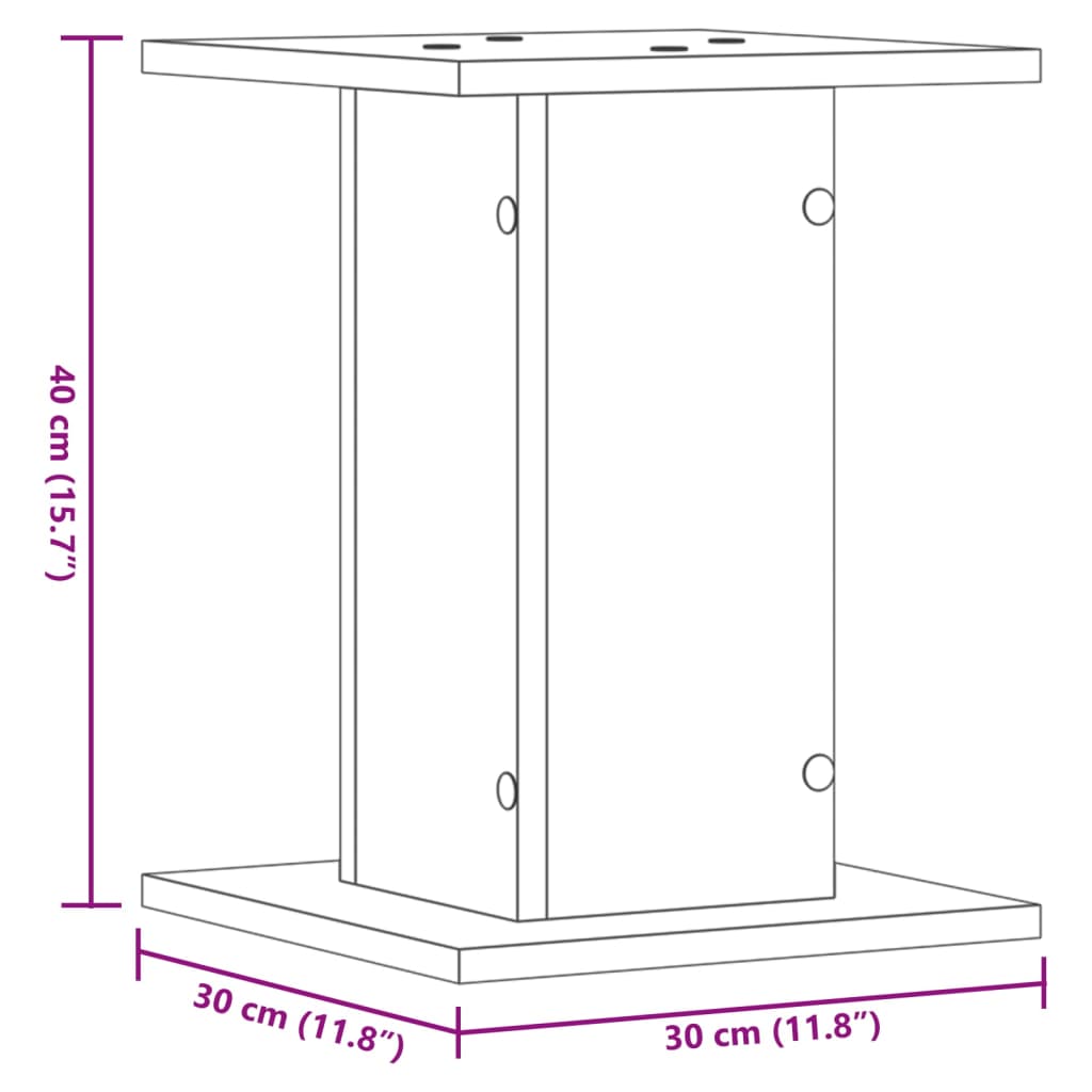 Illustration of Plant Stands 2 pcs 30x30x40 cm Engineered Wood dimensions