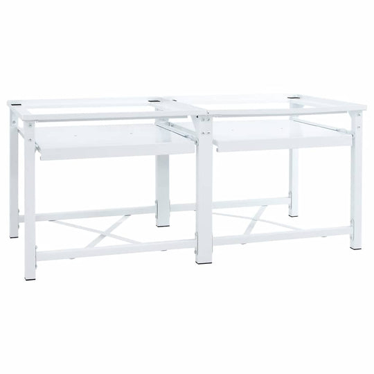 Double Washing Machine Pedestal with Pull-Out Shelves