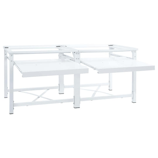 Double Washing Machine Pedestal with Pull-Out Shelves