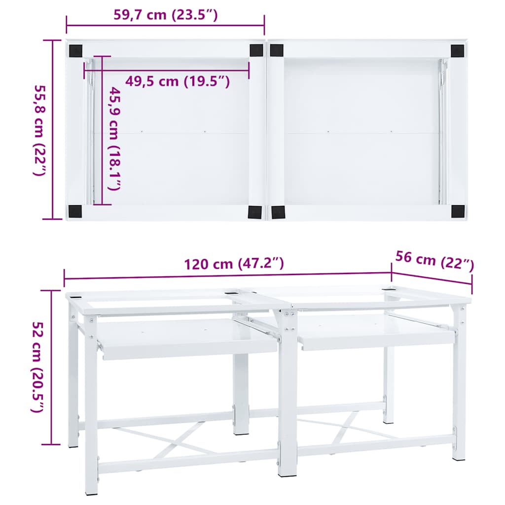 Double Washing Machine Pedestal with Pull-Out Shelves