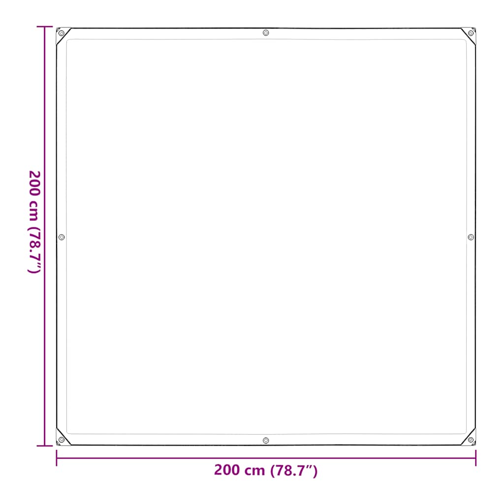 Clear Tarpaulin with Eyelets 2x2 m Polyethylene