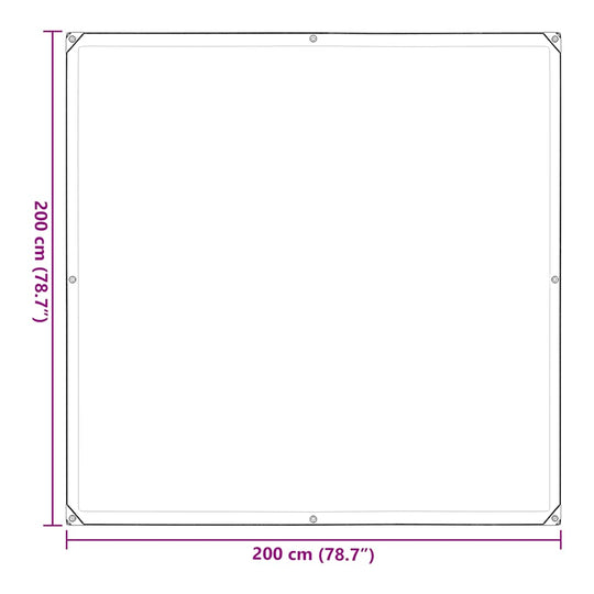 Clear Tarpaulin with Eyelets 2x2 m Polyethylene