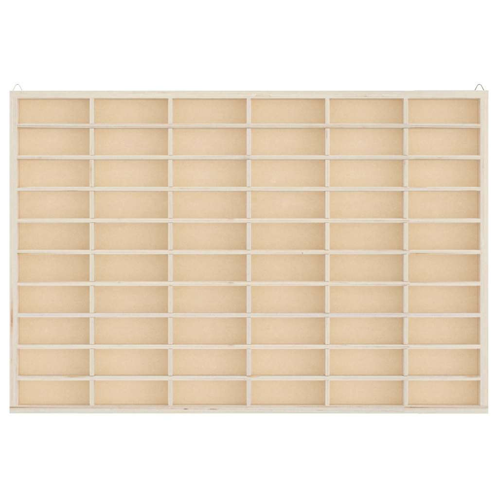 Wooden Collector's Display Case with 60 Compartments 60x4.5x40.5cm