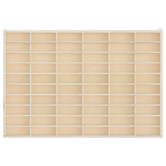 Wooden Collector's Display Case with 60 Compartments 60x4.5x40.5cm