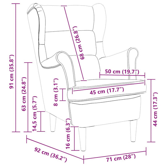 Armchair Dark  74x84x100 cm Fabric