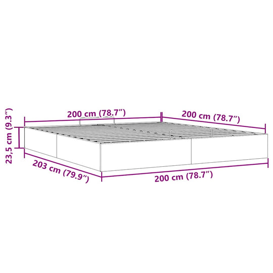 Ottoman Bed Frame No Mattress  200x200 cm Velvet