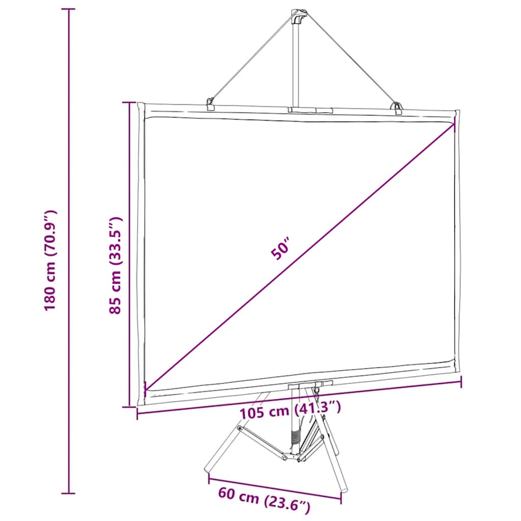 Projection Screen with Tripod 50 Inch 4:3
