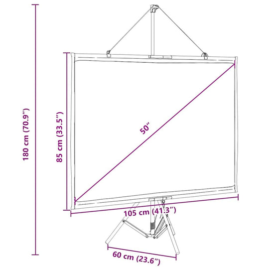 Projection Screen with Tripod 50 Inch 4:3