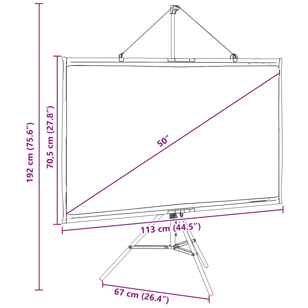 Projection Screen with Tripod 50 Inch 16:9