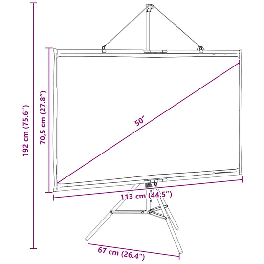Projection Screen with Tripod 50 Inch 16:9