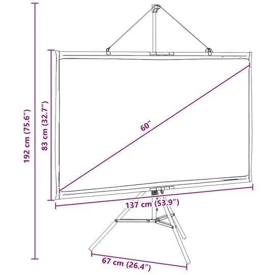 Projection Screen with Tripod 60 Inch 16:9