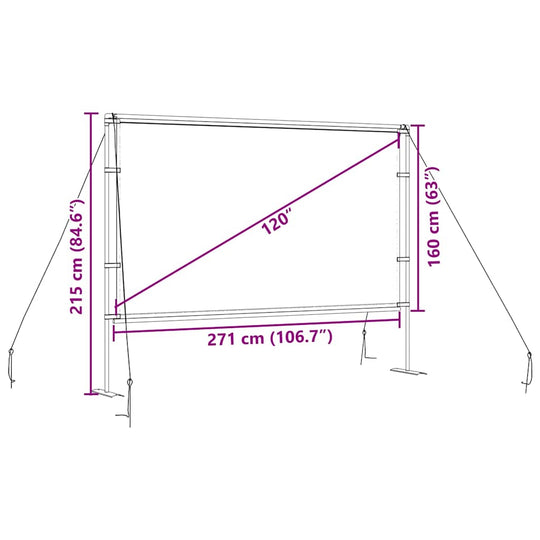 Projection Screen with Stands 120 Inch 16:9