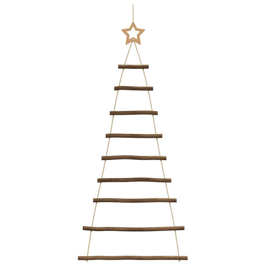  Hanging Christmas Trees with Top Stars 2 pcs 55x120 cm Natural Branch
