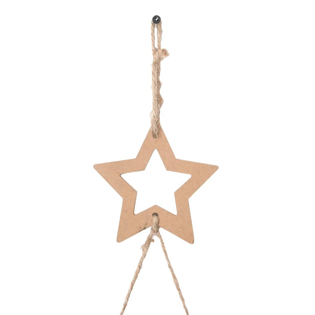  Hanging Christmas Trees with Top Stars 2 pcs 55x120 cm Natural Branch