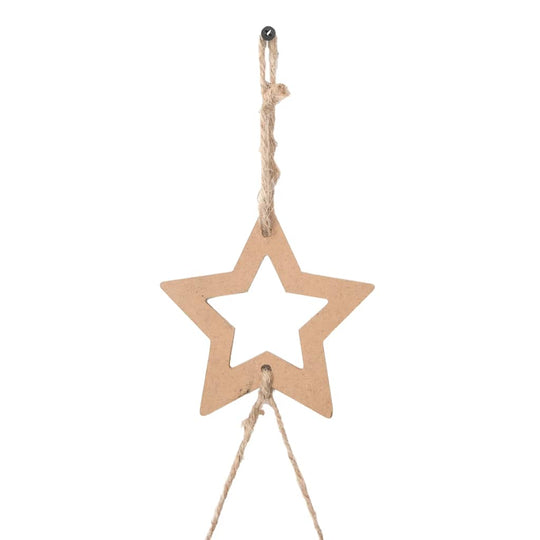  Hanging Christmas Trees with Top Stars 2 pcs 55x120 cm Natural Branch