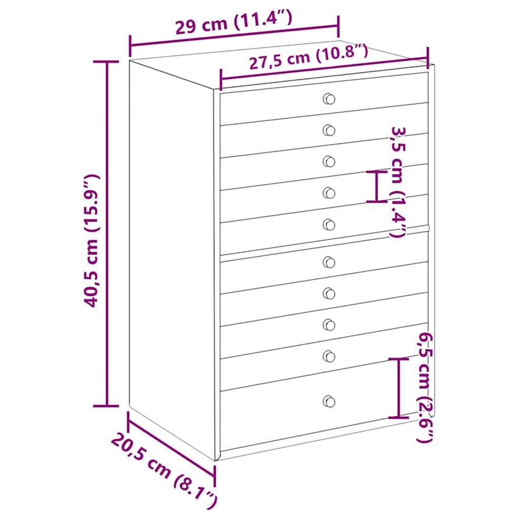 Jewellery Box 10-Layer with Watch Holders  29x20.5x40.5 cm