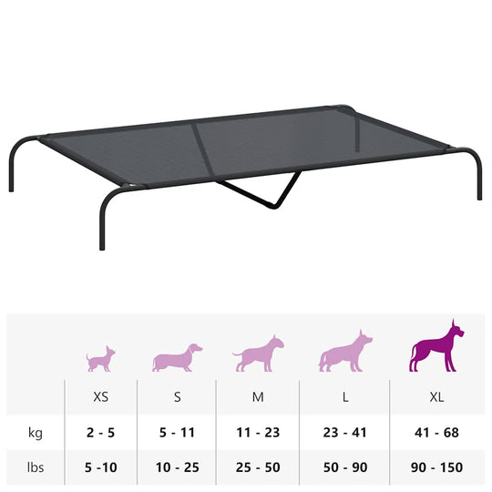 Elevated Dog Bed  150x90x20 cm Textilene and Steel