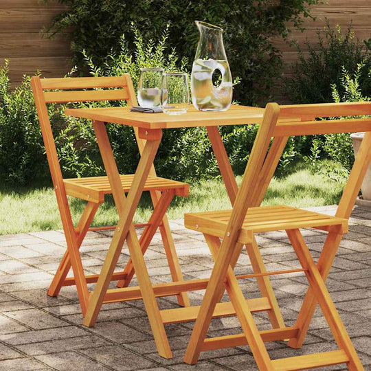 Garden Table Folding Natural  Solid Acacia Wood