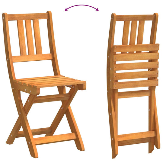 Bistro Set with Cushion 3 pcs Oil Natural Solid Acacia Wood