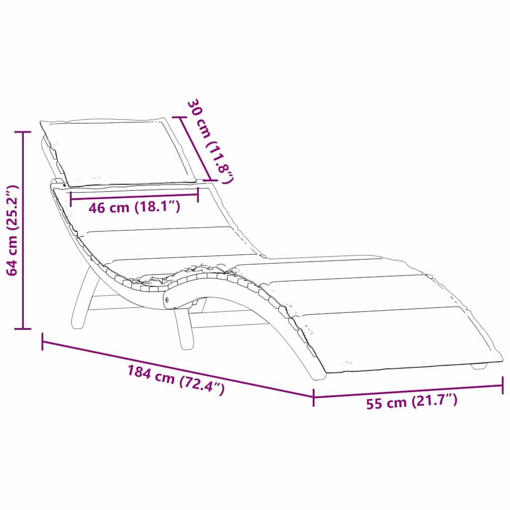 كرسي استرخاء من خشب الأكاسيا الصلب