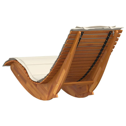 Sun Lounger with Cushion -person  pcs  Solid Acacia Wood in modern outdoor setting, perfect for relaxation.