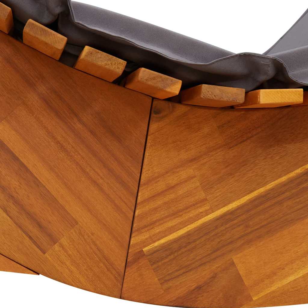 Sun Lounger with Cushion -person  pcs  Solid Acacia Wood close-up of wooden details and cushion.