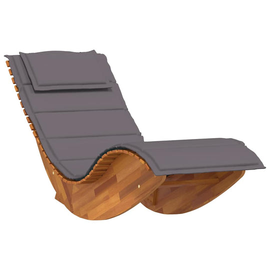 Sun Lounger with Cushion -person  pcs  Solid Acacia Wood, modern design perfect for outdoor relaxation.