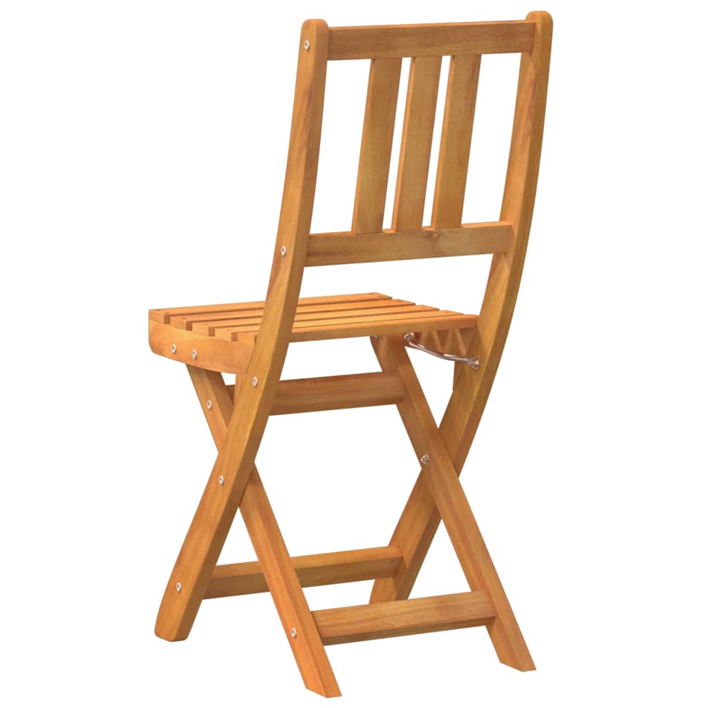 Garden Chair Folding 4 pcs Oil Natural UAE - foldable acacia wood chair with natural finish for outdoor use.