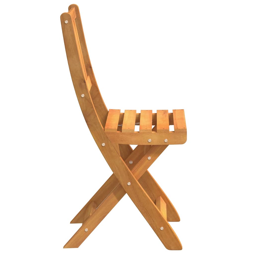 Garden Chair Folding 4 pcs Oil Natural UAE side view, showcasing modern acacia wood design and foldable feature.