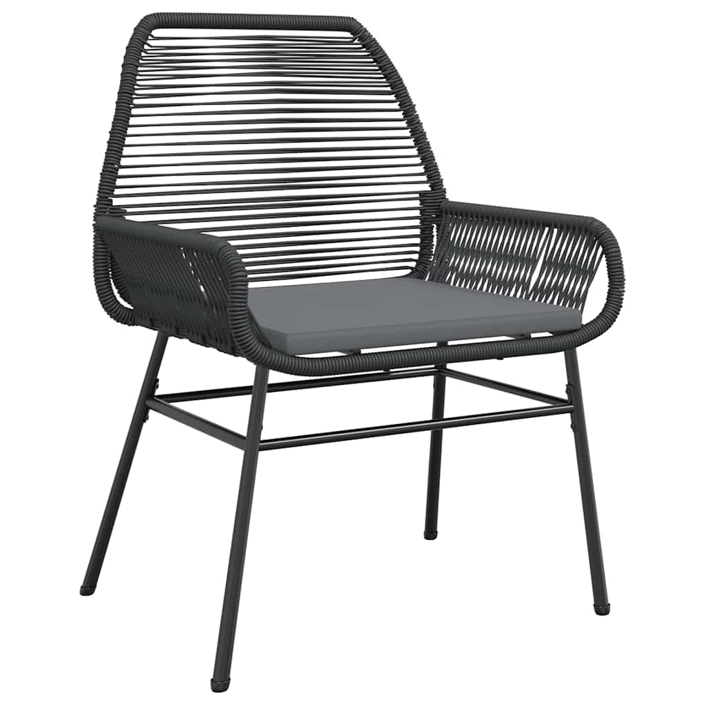 Poly Rattan Outdoor Dining chair Set with Powder Coated Steel Frame