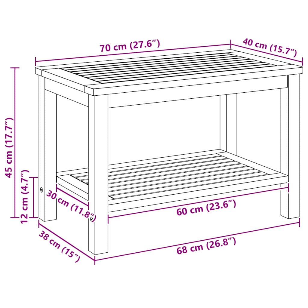 Side Table   Solid Acacia Wood