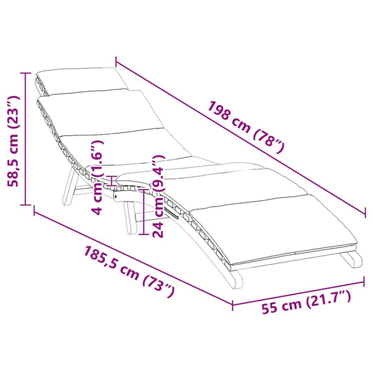 كرسي استرخاء للحديقة من خشب الساج الصلب
