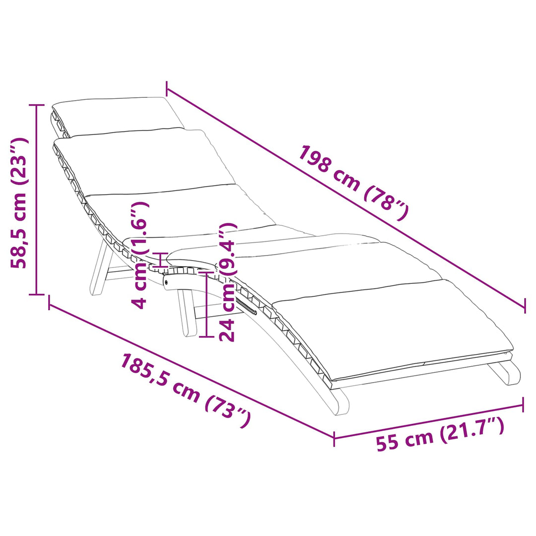 كرسي استرخاء للحديقة من خشب الساج الصلب