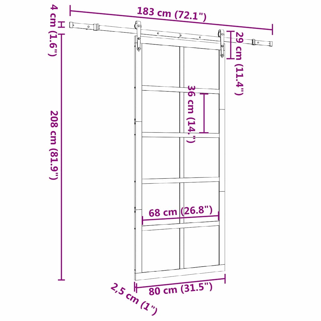 Sliding Door   Solid Pine Wood