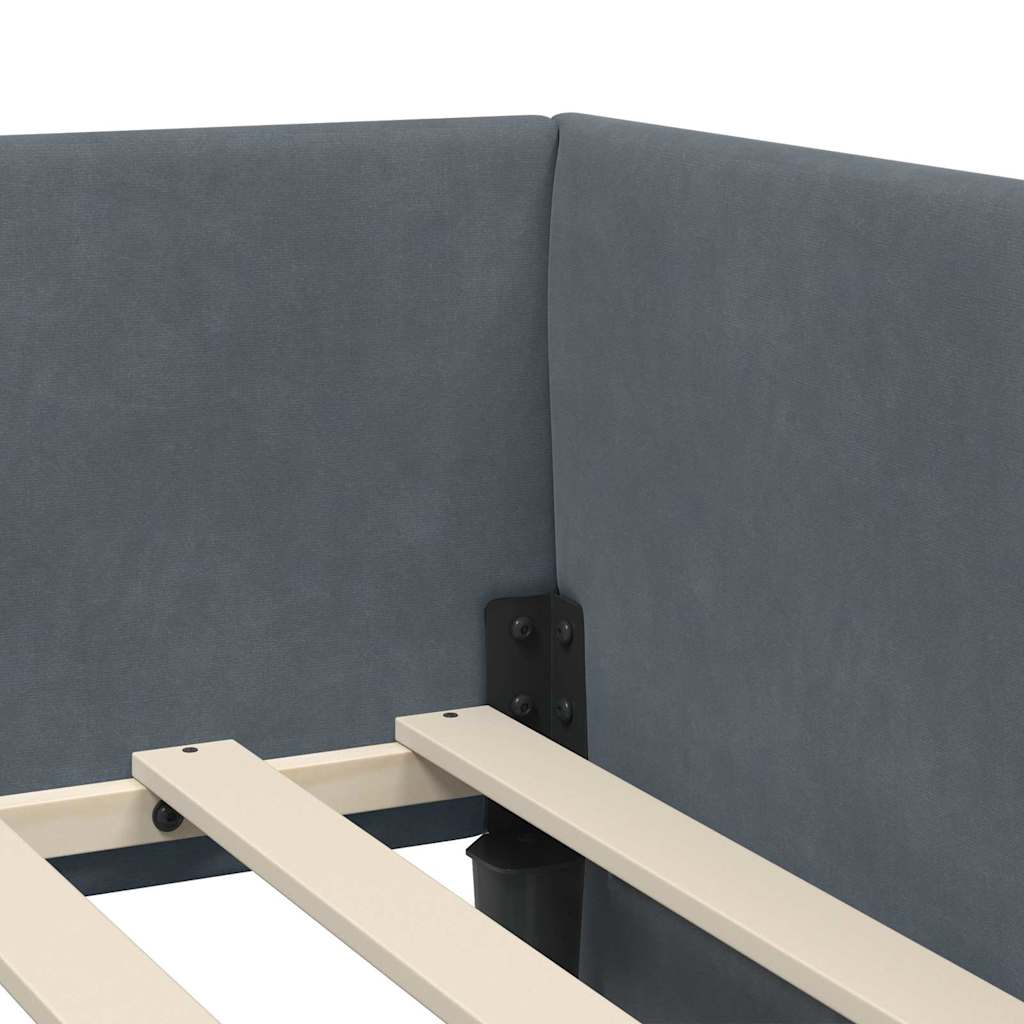 Corner Bed Frame Dark   VelvetandPlywood