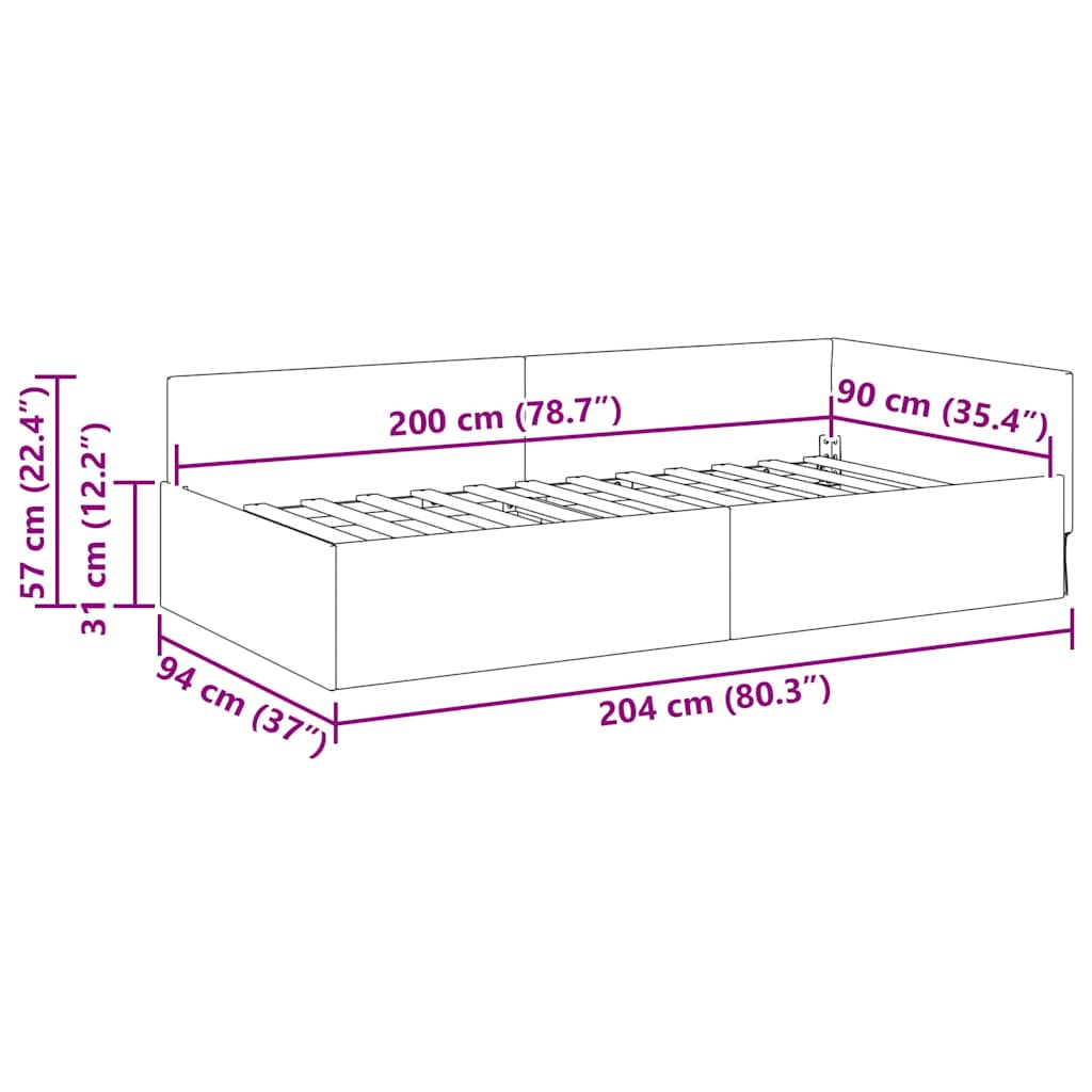 Corner Bed Frame Dark   VelvetandPlywood