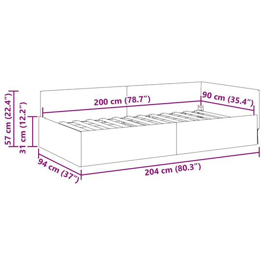 Corner Bed Frame Dark   VelvetandPlywood