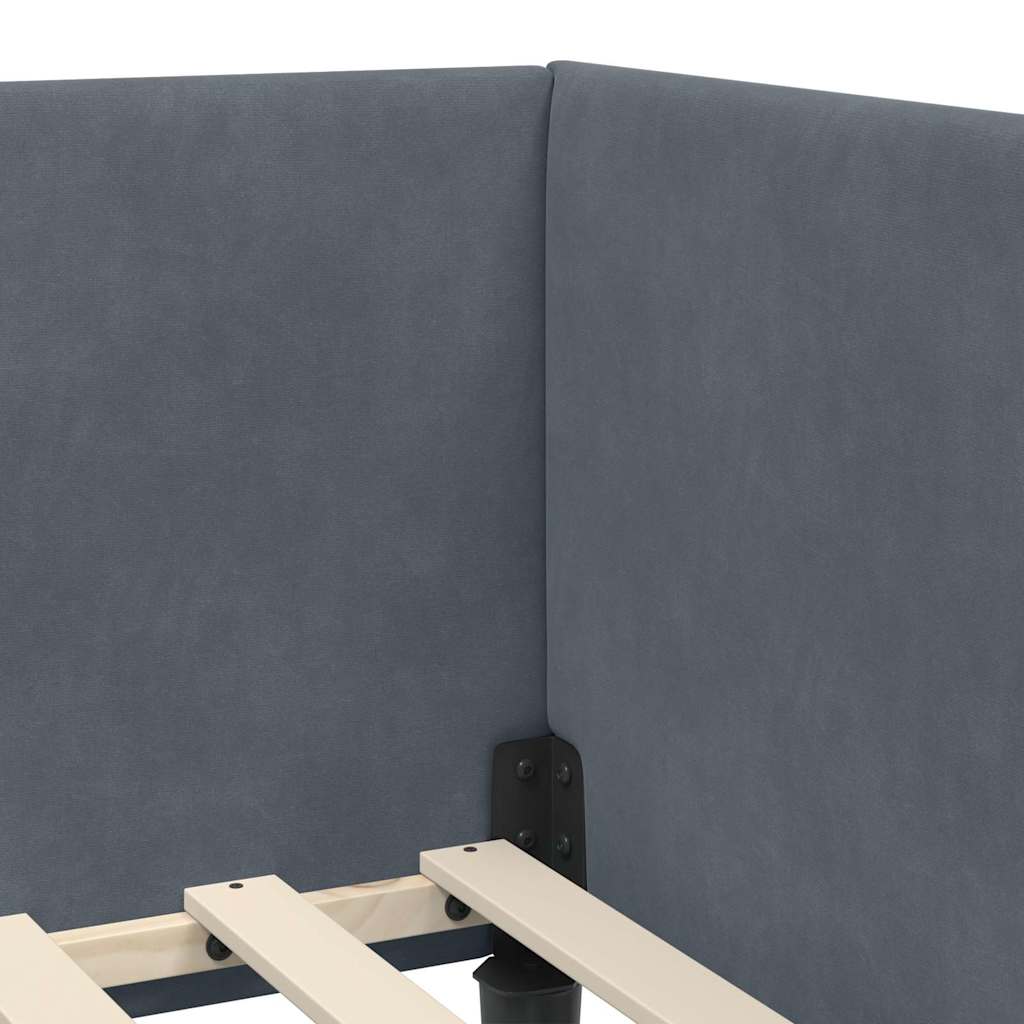 Corner Bed Frame Dark   VelvetandPlywood