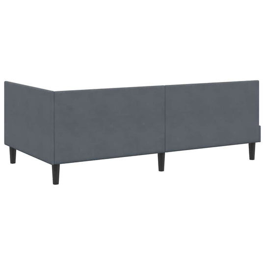 Corner Bed Frame Dark   VelvetandPlywood