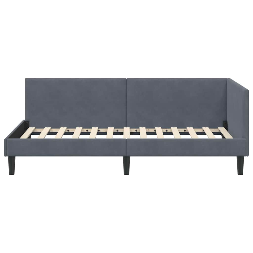 Corner Bed Frame Dark   VelvetandPlywood