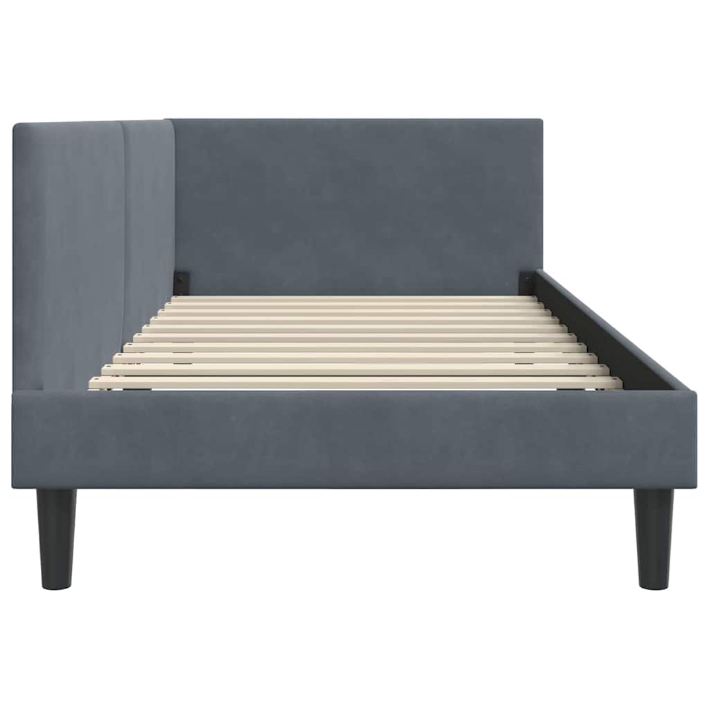 Corner Bed Frame Dark   VelvetandPlywood