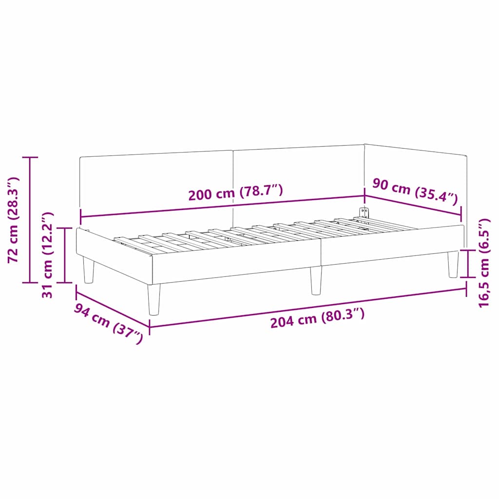 Corner Bed Frame Dark   VelvetandPlywood