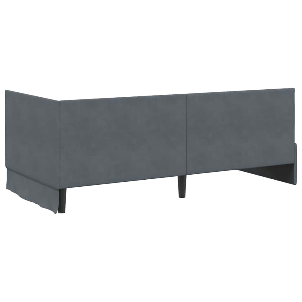 Corner Bed Frame with Headboard Dark   Velvet