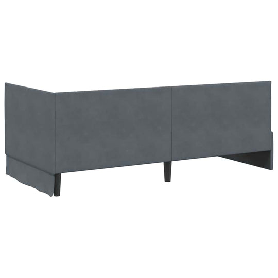 Corner Bed Frame with Headboard Dark   Velvet