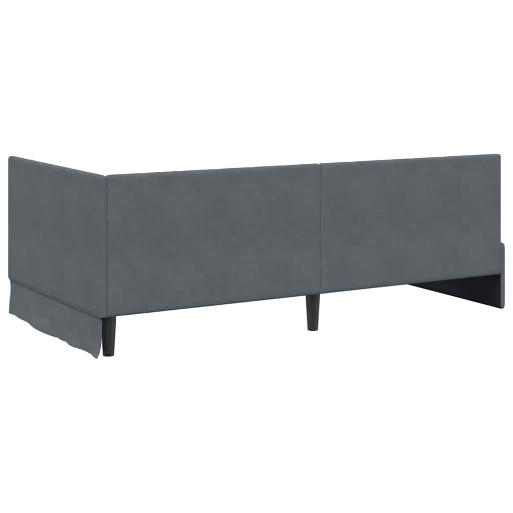 Corner Bed Frame with Headboard Dark   Velvet