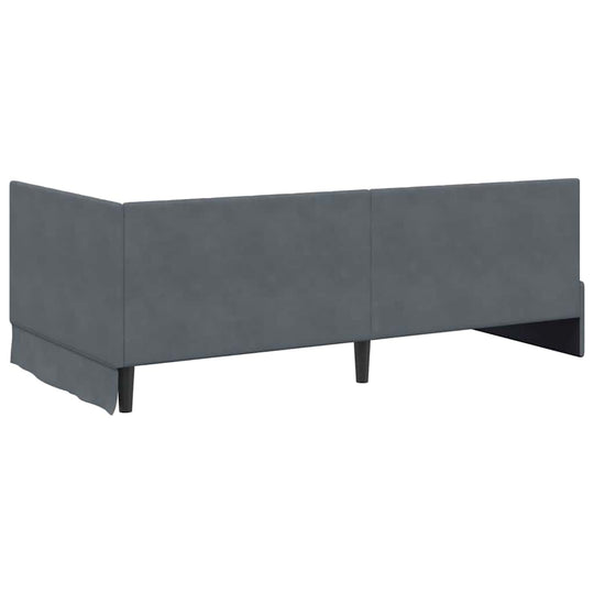 Corner Bed Frame with Headboard Dark   Velvet