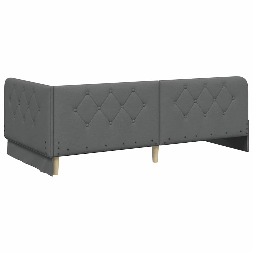 Corner Bed Frame with Headboard Dark   Fabric