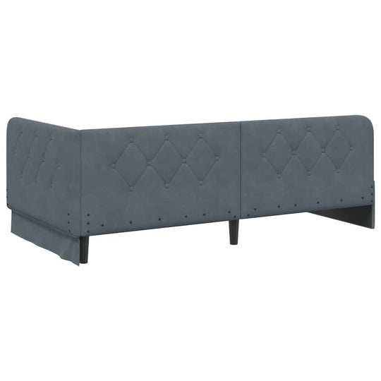 Corner Bed Frame with Headboard Dark   Velvet