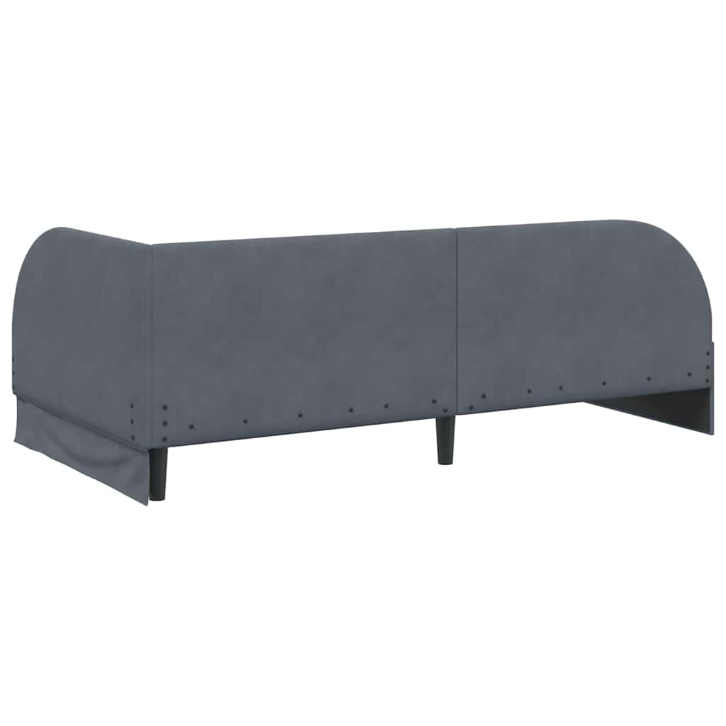 Corner Bed Frame with Headboard Dark   Velvet