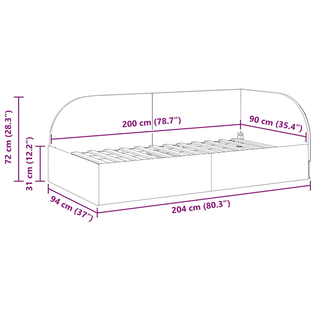 Corner Bed Frame with Headboard Dark   Velvet